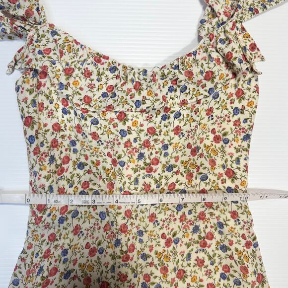 Reformation Paris Mini Dress Women’s 0 Floral Sweetheart Smocked Spring Sorority - Picture 7 of 16